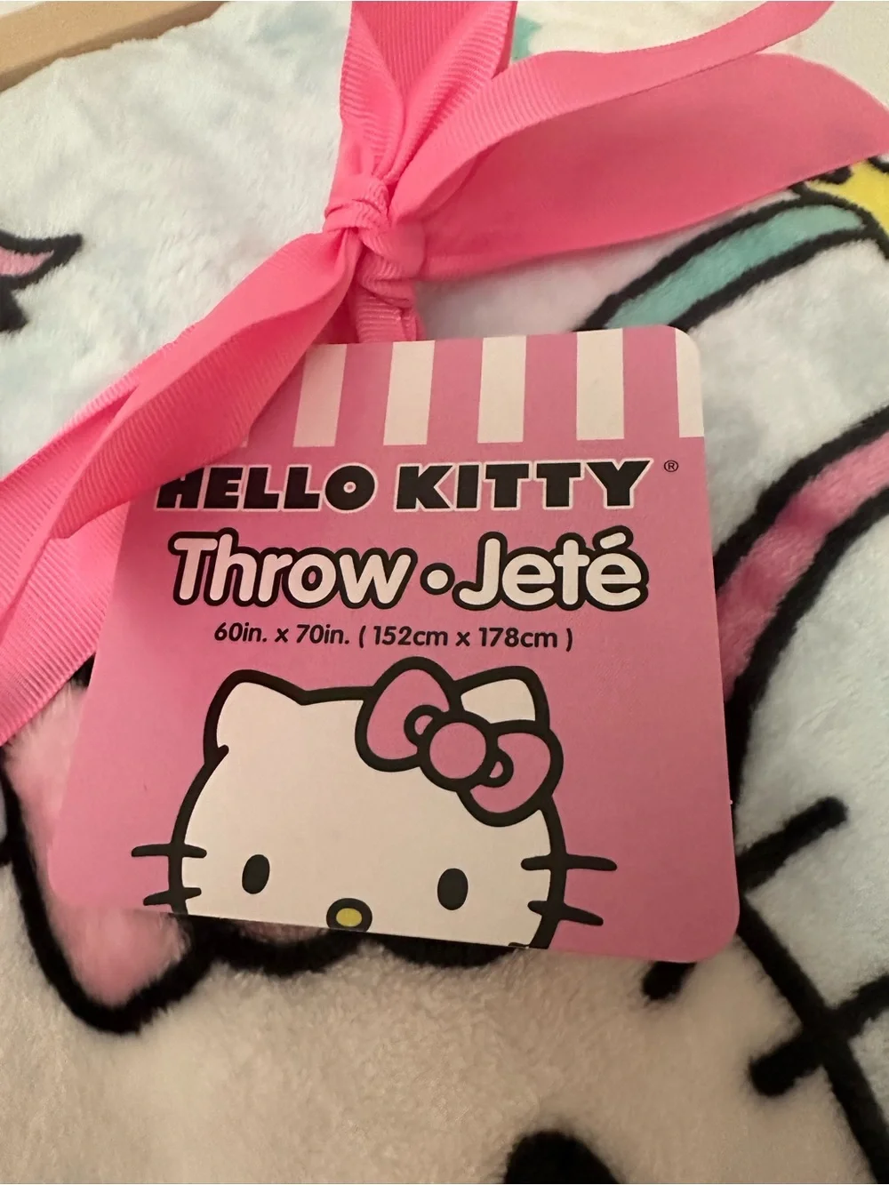 Hello Kitty Light Blue and Pink Fleece Blanket 🎀 60x70”